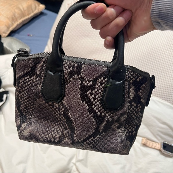 Michael Kors Steel Gray Python Embossed Leather Campbell X-Small Satchel - Picture 2 of 7